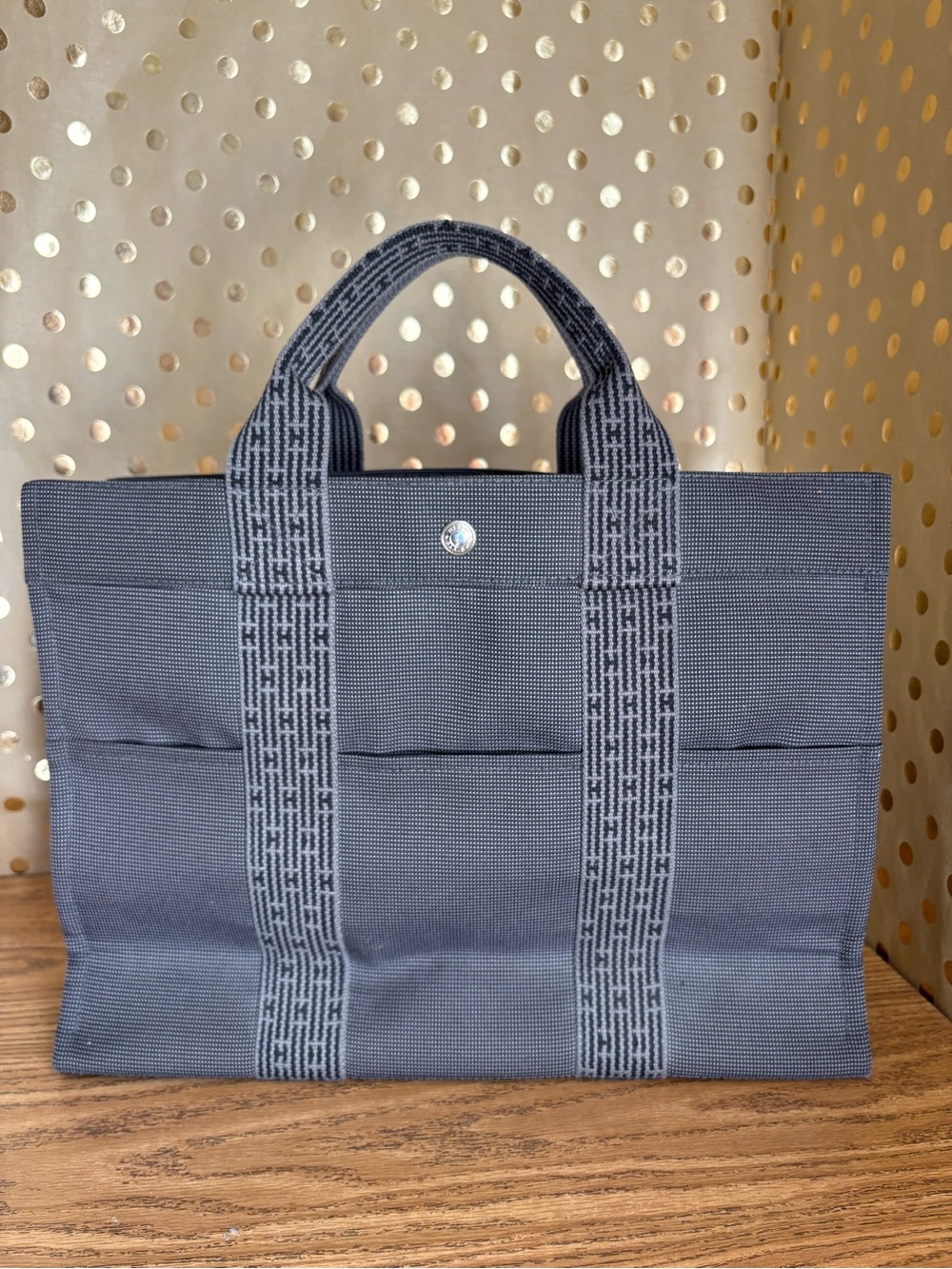Hermes-Paris canvas tote